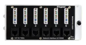 Legrand - OnQ Home Theater Patch Panel, 6 Port Interface Module, Cat 6A Network Patch Panel for Wired Ethernet Connection, Black, AC106A6 Legrand - OnQ Home Theater Patch Panel, 6 Port Interface Module, Cat 6A Network Patch Panel for Wired Ethernet Connection, Black, AC106A6