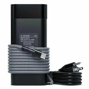 110W USB C Charger Fast Charging Build-in Braided Cable | Universal Laptop Power Adapter Compatible With HP Spectre, Pavilion, ZBook Series And More USB-C Devices 110W USB C Charger Fast Charging Build-in Braided Cable | Universal Laptop Power Adapter Compatible With HP Spectre, Pavilion, ZBook Series And More USB-C Devices