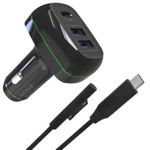 Surface Pro Surface Laptop Car Charger, USB C Car Charger Compatible with Surface Pro 7/6/5/4/3, Surface Laptop Go2/1, Surface Book/Go 3/2/1, Dual USB Port for iPad, Phone, Switch Surface Pro Surface Laptop Car Charger, USB C Car Charger Compatible with Surface Pro 7/6/5/4/3, Surface Laptop Go2/1, Surface Book/Go 3/2/1, Dual USB Port for iPad, Phone, Switch