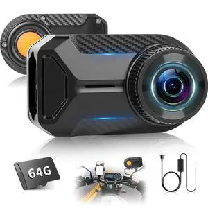 Motorcycle Dash Cam 1080P/2K HD WiFi Mini Screenless Motorbike Driving Recorder, IP66 Waterproof Front Camera, Wide Angle, Loop Recording, App Control & Button Photo + 64G Memory Card Motorcycle Dash Cam 1080P/2K HD WiFi Mini Screenless Motorbike Driving Recorder, IP66 Waterproof Front Camera, Wide Angle, Loop Recording, App Control & Button Photo + 64G Memory Card