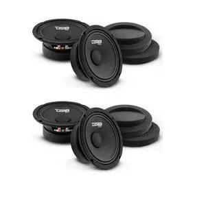 4X 6.5 Midrange Speakers 480W Max 140W RMS 8 Ohm with 2X Pair of Fast Ring Foam Speaker Baffle - Quality Audio Door Speakers for Car or Truck Stereo Sound System 4X 6.5 Midrange Speakers 480W Max 140W RMS 8 Ohm with 2X Pair of Fast Ring Foam Speaker Baffle - Quality Audio Door Speakers for Car or Truck Stereo Sound System