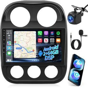 Android Radio for Jeep Compass Patriot 2010-2016: 10.1 inch Touch Screen Aftermarket Stereo with Wireless Carplay and Android Auto, 5G/WiFi, DSP/EQ, GPS, Split Screen, SWC + AHD Backup Camera Android Radio for Jeep Compass Patriot 2010-2016: 10.1 inch Touch Screen Aftermarket Stereo with Wireless Carplay and Android Auto, 5G/WiFi, DSP/EQ, GPS, Split Screen, SWC + AHD Backup Camera