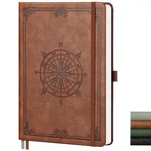 Lined Journal Notebook, 192 Numbered Pages, A5 Medium Size (5.7'' x 8.3''), for Men & Women, Journaling, Writing, Work & Office, Leather Hardcover, 100 GSM Thick Paper (Brown) Lined Journal Notebook, 192 Numbered Pages, A5 Medium Size (5.7'' x 8.3''), for Men & Women, Journaling, Writing, Work & Office, Leather Hardcover, 100 GSM Thick Paper (Brown)
