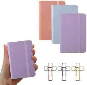 3 Pack Pocket Notebook Journals, A7 Mini Leather Hardcover Journal, 4.3 inches x 3.1 inches 200 Pages Small Notepad Notebooks for Note Taking (Light Pink, Light Purple, Light Blue) 3 Pack Pocket Notebook Journals, A7 Mini Leather Hardcover Journal, 4.3 inches x 3.1 inches 200 Pages Small Notepad Notebooks for Note Taking (Light Pink, Light Purple, Light Blue)
