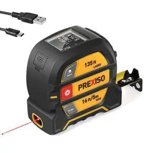 2-in-1 Laser Tape Measure, 135Ft Rechargeable Measurement Tool & 16Ft Measuring Movable Magnetic Hook - Pythagorean, Area, Volume, Ft/Ft+in/in/M Unit NOT Digital 2-in-1 Laser Tape Measure, 135Ft Rechargeable Measurement Tool & 16Ft Measuring Movable Magnetic Hook - Pythagorean, Area, Volume, Ft/Ft+in/in/M Unit NOT Digital