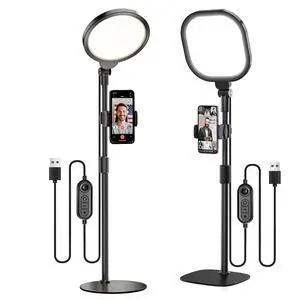 2 Packs Desk Ring Light Zoom Lighting Bundle for Video Conference | 1 Pack Desk Light (Square Light Head) + 1 Pack Desk Lamp (Round Light Head), CRI 97.8, 3000-6500K, 30 Lighting Modes for Webcam Call 2 Packs Desk Ring Light Zoom Lighting Bundle for Video Conference | 1 Pack Desk Light (Square Light Head) + 1 Pack Desk Lamp (Round Light Head), CRI 97.8, 3000-6500K, 30 Lighting Modes for Webcam Call