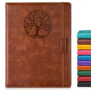 Leather Journal Notebook, 256 Thick Lined Pages, Hardcover 8.6"×11" Leather Journal Notebook, 256 Thick Lined Pages, Hardcover 8.6"×11"
