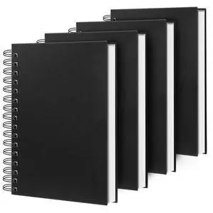 Lined Spiral Notebook A4 Large Black Journal 8.5" x 11"-4 Pack 7mm College Ruled Hardcover Notebooks 160 Pages 100GSM Thick Paper for Note Taking School Office Supplies Lined Spiral Notebook A4 Large Black Journal 8.5" x 11"-4 Pack 7mm College Ruled Hardcover Notebooks 160 Pages 100GSM Thick Paper for Note Taking School Office Supplies