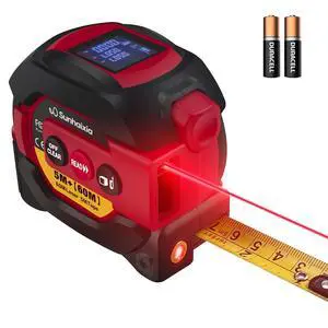Laser Tape Measure 3 in 1 with Laser Level Crosshairs |196ft/60m Laser Distance+16ft/5m AutoLock Tape |Backlit LCD Display (Ft/Inch/M/mm) |for DIY,Construction, Interior Design (Red) Laser Tape Measure 3 in 1 with Laser Level Crosshairs |196ft/60m Laser Distance+16ft/5m AutoLock Tape |Backlit LCD Display (Ft/Inch/M/mm) |for DIY,Construction, Interior Design (Red)
