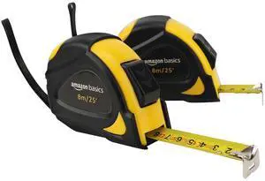 Self-Locking Tape Measure, 25ft (8-meters), Accurate Dual Scale inch/metric, MID Accuracy, Extendable, 2-Pack, Yellow Self-Locking Tape Measure, 25ft (8-meters), Accurate Dual Scale inch/metric, MID Accuracy, Extendable, 2-Pack, Yellow