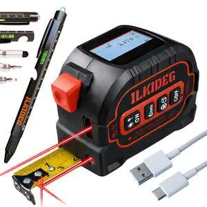 4-in-1 Digital Laser Tape Measure - Multitool Pen, 196ft Laser Measuring Tool, 16ft Measuring Tape, Crosshair Line Laser Level, Area/Volume/Pythagorean, Woodworking Tools, DIY, Ft/Ft+in/in/M Unit, edc 4-in-1 Digital Laser Tape Measure - Multitool Pen, 196ft Laser Measuring Tool, 16ft Measuring Tape, Crosshair Line Laser Level, Area/Volume/Pythagorean, Woodworking Tools, DIY, Ft/Ft+in/in/M Unit, edc