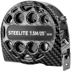 Tape Measure 25'FT Stainless Steel Waterproof & Rustproof Retractable Measuring Tape with Hollow Design Carbon Fiber Tape Measure 25'FT Stainless Steel Waterproof & Rustproof Retractable Measuring Tape with Hollow Design Carbon Fiber