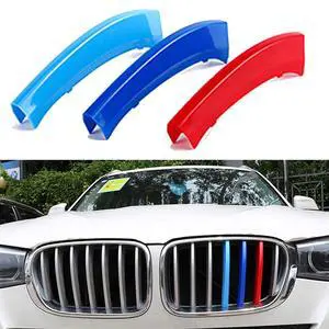 Tri-Colored Grille Insert Trims, 1Set(3pcs) W/Standard Front Stripe Grille Insert Trims Only Comaptible for 2011-2017 BMW F25 X3/2014-2017/2018 F26 X4 Center Kidney Grill (7 Beams) Tri-Colored Grille Insert Trims, 1Set(3pcs) W/Standard Front Stripe Grille Insert Trims Only Comaptible for 2011-2017 BMW F25 X3/2014-2017/2018 F26 X4 Center Kidney Grill (7 Beams)