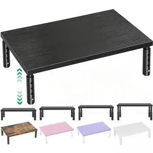 Desk Organizers and Accessories, Adjustable Computer Monitor Stand Riser, Laptop Stand for Desk, Office Desk Accessories & Workspace Organizers for Home Office, Black Wood Desk Organizers and Accessories, Adjustable Computer Monitor Stand Riser, Laptop Stand for Desk, Office Desk Accessories & Workspace Organizers for Home Office, Black Wood
