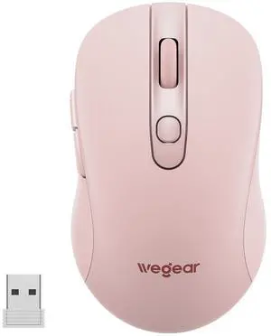 USB Wireless Mouse for Laptop PC Mac, 2.4GHz Cordless Mouse with 6 Buttons, 5-Level Adjustable 4000 DPI, Ergonomic Portable Optical Computer Mice, 24-Month Battery Life-Pink USB Wireless Mouse for Laptop PC Mac, 2.4GHz Cordless Mouse with 6 Buttons, 5-Level Adjustable 4000 DPI, Ergonomic Portable Optical Computer Mice, 24-Month Battery Life-Pink
