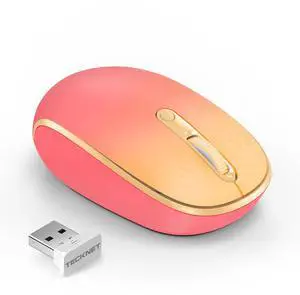 Wireless Mouse, 2.4G Quiet Computer Mouse with USB Receiver, 4 Buttons Portable Cordless Mice for Chromebook, Laptop, PC, Mac, 800/1200/1600 DPI - Red-Pink Gradient Wireless Mouse, 2.4G Quiet Computer Mouse with USB Receiver, 4 Buttons Portable Cordless Mice for Chromebook, Laptop, PC, Mac, 800/1200/1600 DPI - Red-Pink Gradient