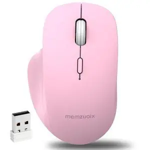 Dual Mode Wireless Mouse, 2.4GHz USB + Bluetooth, Silent Clicks, USB-C Rechargeable, 3 Adjustable DPI (800/1200/1600), Ergonomic Right-Hand Design for Laptop PC Mac Office Home-Pink Dual Mode Wireless Mouse, 2.4GHz USB + Bluetooth, Silent Clicks, USB-C Rechargeable, 3 Adjustable DPI (800/1200/1600), Ergonomic Right-Hand Design for Laptop PC Mac Office Home-Pink
