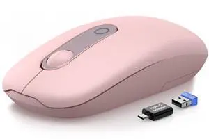Wireless Mouse for Laptop, 2.4GHz Slim Compact & Portable Computer Mouse with USB-C Adapter, Cordless Office Mice with 3 Level DPI, Quiet Silent Optical Mice for PC Notebook Mac - M41 (Petal Pink) Wireless Mouse for Laptop, 2.4GHz Slim Compact & Portable Computer Mouse with USB-C Adapter, Cordless Office Mice with 3 Level DPI, Quiet Silent Optical Mice for PC Notebook Mac - M41 (Petal Pink)