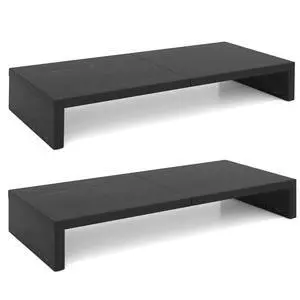 2 Pack Monitor Stand Riser-20 inch, Black Desktop Stand for PC/TV/Laptop/Printer, Keyboard Shelf Organizer Wood Monitor Riser with Storage 2 Pack Monitor Stand Riser-20 inch, Black Desktop Stand for PC/TV/Laptop/Printer, Keyboard Shelf Organizer Wood Monitor Riser with Storage