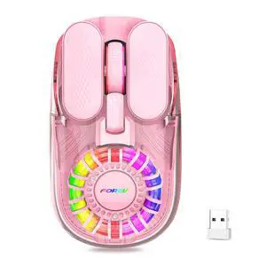 Wireless Bluetooth Mouse, Transparent BT+2.4G Dual-Mode Gaming Mouse with Magnetic Top Cover, Rechargeable RGB Backlit Computer Mouse for Laptop, PC, MacBook, iPad (Pink) Wireless Bluetooth Mouse, Transparent BT+2.4G Dual-Mode Gaming Mouse with Magnetic Top Cover, Rechargeable RGB Backlit Computer Mouse for Laptop, PC, MacBook, iPad (Pink)