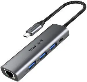 5-in-1 USB C or USB A Hub with Gigabit Ethernet, Aluminum Type-C to RJ45 Adapter, 3 USB 3.0 Ports & 5V Power Port, for MacBook Pro/Air, Dell XPS, Surface, PC 5-in-1 USB C or USB A Hub with Gigabit Ethernet, Aluminum Type-C to RJ45 Adapter, 3 USB 3.0 Ports & 5V Power Port, for MacBook Pro/Air, Dell XPS, Surface, PC