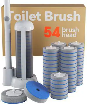 Disposable Toilet Brush and Holder Set - Hands-Free Eject Sponge Toilet Wand with Floor Standing Caddy, Secure-Lock Hangable Toilet Scrubber Disposable Toilet Brush and Holder Set - Hands-Free Eject Sponge Toilet Wand with Floor Standing Caddy, Secure-Lock Hangable Toilet Scrubber
