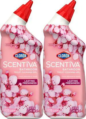 Scentiva Bathroom Toilet Cleaning Gel, Cherry Blossom and Peach, 24 Fluid Ounces (Pack of 2) Scentiva Bathroom Toilet Cleaning Gel, Cherry Blossom and Peach, 24 Fluid Ounces (Pack of 2)