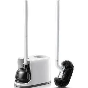 Toilet Plunger Bowl Brush ComboHeavy Duty Rubber for Drain Clog Remover - Curved Design Bristles for Deep Cleaning Under Rim - Compact Bathroom Cleaning Tools for New Homet Essentials - White Toilet Plunger Bowl Brush ComboHeavy Duty Rubber for Drain Clog Remover - Curved Design Bristles for Deep Cleaning Under Rim - Compact Bathroom Cleaning Tools for New Homet Essentials - White