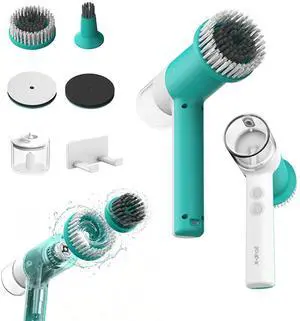 Dual-Rotation Electric Spin Scrubber, Cordless Shower Scrubber - IPX5 Waterproof Multi-Surface Cleaning Brush for Bathroom, Kitchen, Tile, Glass & More - Includes 4 Brush Heads Dual-Rotation Electric Spin Scrubber, Cordless Shower Scrubber - IPX5 Waterproof Multi-Surface Cleaning Brush for Bathroom, Kitchen, Tile, Glass & More - Includes 4 Brush Heads