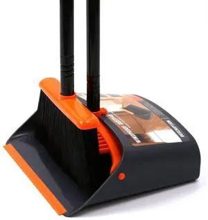 Broom and Dustpan Set with 52" Long Handle for Home Kitchen Room Office Lobby Floor Use Upright Stand Up Stand Up Broom with Dustpan Combo Broom and Dustpan Set with 52" Long Handle for Home Kitchen Room Office Lobby Floor Use Upright Stand Up Stand Up Broom with Dustpan Combo