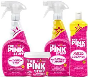 The Pink Stuff - Miracle Cleaning Ultimate Bundle Paste, Multi-Purpose Spray, Bathroom Foam Spray, and Cream Cleaner Ideal for Kitchens, Bathrooms, Outdoors, and More The Pink Stuff - Miracle Cleaning Ultimate Bundle Paste, Multi-Purpose Spray, Bathroom Foam Spray, and Cream Cleaner Ideal for Kitchens, Bathrooms, Outdoors, and More