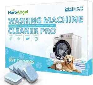 Washing Machine Cleaner Tablets for Pet Owners, 25 Pack Deep Clean Descaler, Removes Pet Hair, Urine, Odor & Residue, Septic Safe Washer Cleaner for HE Top Load & Front Load Washer, 1 Year Supply Washing Machine Cleaner Tablets for Pet Owners, 25 Pack Deep Clean Descaler, Removes Pet Hair, Urine, Odor & Residue, Septic Safe Washer Cleaner for HE Top Load & Front Load Washer, 1 Year Supply