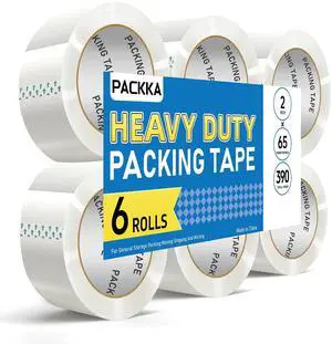 Clear Packing Tape, Heavy Duty Packaging Tape Refills 6 Rolls, 2 inch x 65 Yards, Shipping Tape Box Tape Mailing Tape for Shipping Packaging Moving Sealing and Storage, Fathers Gifts Clear Packing Tape, Heavy Duty Packaging Tape Refills 6 Rolls, 2 inch x 65 Yards, Shipping Tape Box Tape Mailing Tape for Shipping Packaging Moving Sealing and Storage, Fathers Gifts