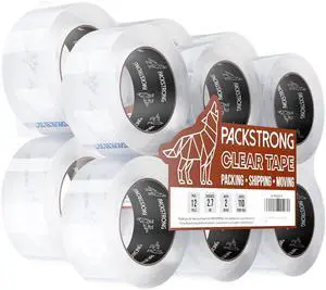 Industrial Grade Clear Packing Tape 12 Rolls - Extra Long 110 Yards per Roll - 2" Wide x 2.7 mil Thick, Acrylic Adhesive Heavy Duty Tape for Box Office Moving Packaging Shipping Industrial Grade Clear Packing Tape 12 Rolls - Extra Long 110 Yards per Roll - 2" Wide x 2.7 mil Thick, Acrylic Adhesive Heavy Duty Tape for Box Office Moving Packaging Shipping