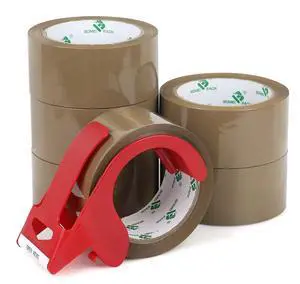 Brown Packing Tape with Dispenser, 2.4 Mil 1.88 Inch x 60 Yards, 6 Refills Rolls Packaging Tape for Moving, Shipping and Storage Brown Packing Tape with Dispenser, 2.4 Mil 1.88 Inch x 60 Yards, 6 Refills Rolls Packaging Tape for Moving, Shipping and Storage