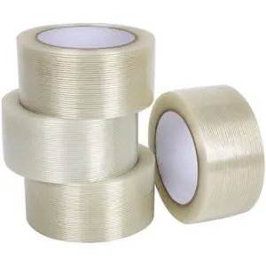 4 Pack Fiberglass Tape, Extra Thickness 6.3 mils and Super Sticky, Transparent Filament Reinforced Strapping Tape for Heavy Duty Packing, 2inch×27yds/Rolls 4 Pack Fiberglass Tape, Extra Thickness 6.3 mils and Super Sticky, Transparent Filament Reinforced Strapping Tape for Heavy Duty Packing, 2inch×27yds/Rolls