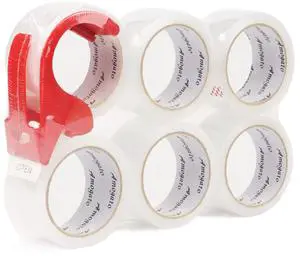 6 Rolls Heavy Duty Packing Tape with Tape Gun Dispenser, 2 Inch x 110 Yards (660 Yards Total), Clear Strong Adhesive Shipping Tape for Moving, Packaging, Shipping & Storage 6 Rolls Heavy Duty Packing Tape with Tape Gun Dispenser, 2 Inch x 110 Yards (660 Yards Total), Clear Strong Adhesive Shipping Tape for Moving, Packaging, Shipping & Storage
