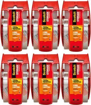 Long Lasting Storage Packing Tape with Dispenser, 1.88 in x 22.2 yd Roll, Clear UV Resistant Adhesive for Moving, Shipping and Long-Term Storage (6 Rolls) Long Lasting Storage Packing Tape with Dispenser, 1.88 in x 22.2 yd Roll, Clear UV Resistant Adhesive for Moving, Shipping and Long-Term Storage (6 Rolls)