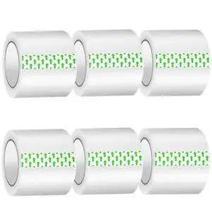6 Rolls Clear Packing Tape - Quiet Packaging Tape 1.5 INCH Core Shipping Tape Refill Rolls Moving Tape for Packing Boxes, 2" x 25 Yards 6 Rolls Clear Packing Tape - Quiet Packaging Tape 1.5 INCH Core Shipping Tape Refill Rolls Moving Tape for Packing Boxes, 2" x 25 Yards