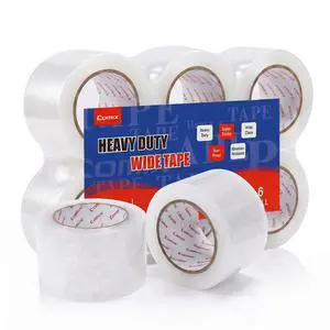 Extra-Wide Crystal Clear Packing Tape for Dispenser Refill, 3" x 100 Yd/Per Roll, 2.6 Mil Thick, Fast Sealing of Large Boxes Packing, Shipping and Mailing, 6 Pack Extra-Wide Crystal Clear Packing Tape for Dispenser Refill, 3" x 100 Yd/Per Roll, 2.6 Mil Thick, Fast Sealing of Large Boxes Packing, Shipping and Mailing, 6 Pack