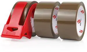 Brown Packing Tape with Dispenser, 2.6 mil 1.88 inch x 55 Yards 3 Pack Total 165 Yards, Heavy Duty Brown Tape Package Refills for Shipping, Mailing, Moving & Storage Brown Packing Tape with Dispenser, 2.6 mil 1.88 inch x 55 Yards 3 Pack Total 165 Yards, Heavy Duty Brown Tape Package Refills for Shipping, Mailing, Moving & Storage