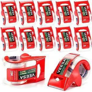 Shipping Packaging Tape, 12 Dispensered Rolls, Clear Packing Tape for Shipping and Moving,1.5" Core, Office & Home Supplies, 1.88" x 22.2 yd, 3 mil Thick Shipping Packaging Tape, 12 Dispensered Rolls, Clear Packing Tape for Shipping and Moving,1.5" Core, Office & Home Supplies, 1.88" x 22.2 yd, 3 mil Thick
