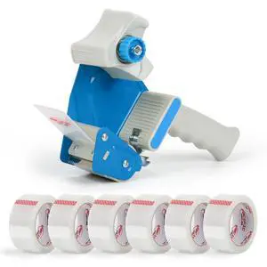 Packing Tape Dispenser Gun with 6 Rolls Clear Shipping Tape Packing Tape Dispenser Gun with 6 Rolls Clear Shipping Tape