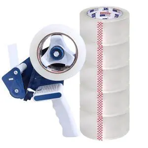 Heavy Duty Packing Tape 6 Rolls with Tape Gun, Clear, 2.7 mil, 1.88 inch x 55 Yards, Ultra Strong, Refill for Packaging and Shipping Heavy Duty Packing Tape 6 Rolls with Tape Gun, Clear, 2.7 mil, 1.88 inch x 55 Yards, Ultra Strong, Refill for Packaging and Shipping