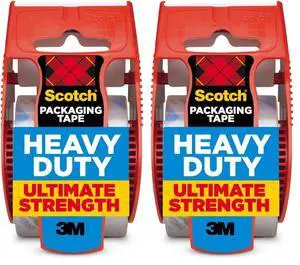 Heavy Duty Shipping Packing Tape, Clear, Shipping and Packaging Supplies, 1.88 in. x 27.7 yd., 1 Tape Roll with Dispenser (Pack of 2) Heavy Duty Shipping Packing Tape, Clear, Shipping and Packaging Supplies, 1.88 in. x 27.7 yd., 1 Tape Roll with Dispenser (Pack of 2)