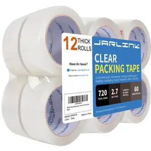 Clear Packing Tape (12 Rolls), Heavy Duty Packaging Tape for Shipping Packaging Moving Sealing, 2.7mil Thick, 1.88 inches Wide, 60 Yards Per Roll, 720 Total Yards Clear Packing Tape (12 Rolls), Heavy Duty Packaging Tape for Shipping Packaging Moving Sealing, 2.7mil Thick, 1.88 inches Wide, 60 Yards Per Roll, 720 Total Yards