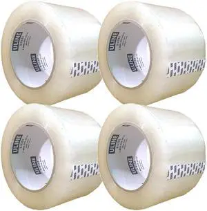 Packing Tape, 3 Inch X 110 Yard 2.6 Mil Crystal Clear Industrial Plus Tape by Uline, Pack of 4 Packing Tape, 3 Inch X 110 Yard 2.6 Mil Crystal Clear Industrial Plus Tape by Uline, Pack of 4