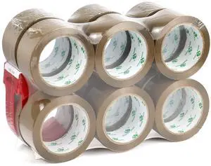 Brown Packing Tape Refills, Heavy Duty 12Rolls with 1 Dispenser for Packaging, Shipping and Moving, 2.4Mil 1.88 Inch x 60 Yard Brown Packing Tape Refills, Heavy Duty 12Rolls with 1 Dispenser for Packaging, Shipping and Moving, 2.4Mil 1.88 Inch x 60 Yard