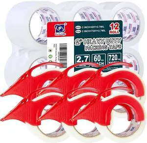 Heavy Duty Packing Tape with Dispenser, 12 Rolls, 1.88" x 60Y Heavy Duty Packing Tape with Dispenser, 12 Rolls, 1.88" x 60Y