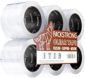 Industrial Grade Clear Packing Tape 6 Rolls - 110 Yards per Roll - 3" Wide x 2.0 mil Thick, BOPP Adhesive Heavy Duty Tape for Box Office Moving Packaging Shipping Industrial Grade Clear Packing Tape 6 Rolls - 110 Yards per Roll - 3" Wide x 2.0 mil Thick, BOPP Adhesive Heavy Duty Tape for Box Office Moving Packaging Shipping